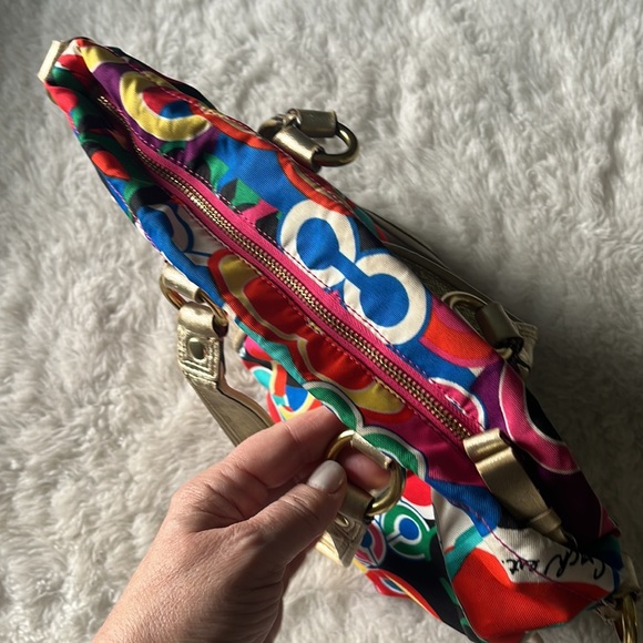 Coach F21361 Poppy Signature C Spotlight Glam Multicolor Shoulder Bag Tote - Picture 10 of 17